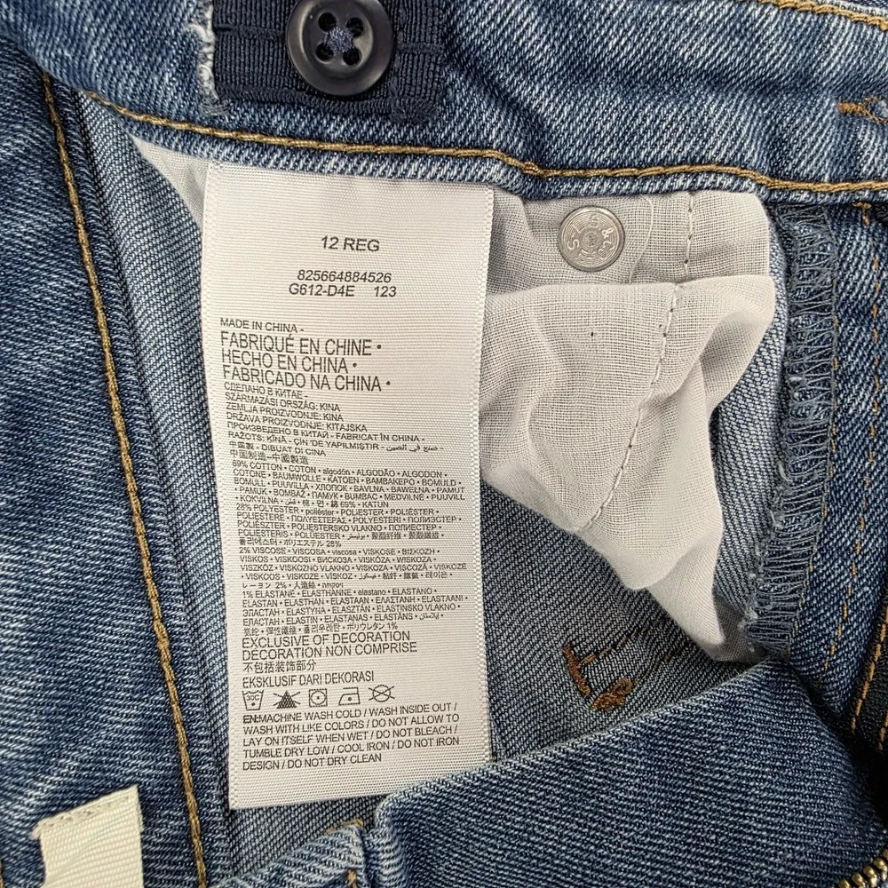 Levi's Deconstructed Denim Skirt Womens 12 High Rise Fringe Blue Jean EUC